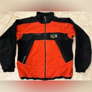 Mountain Hardwear Mens Gore Windstopper Fleece Jacket Large L 90s Gortex Orange